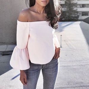 ASOS Off The Shoulder Top with Ruffle Sleeve